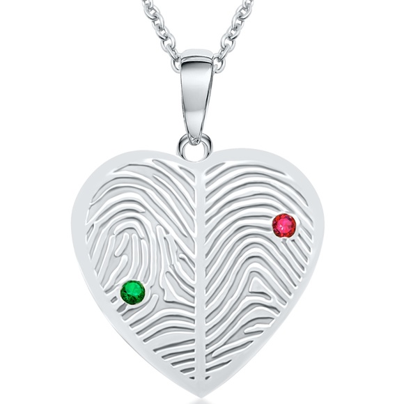 Fingerprint Jewelry LARGE HEART Pendant - Picture 4 of 6